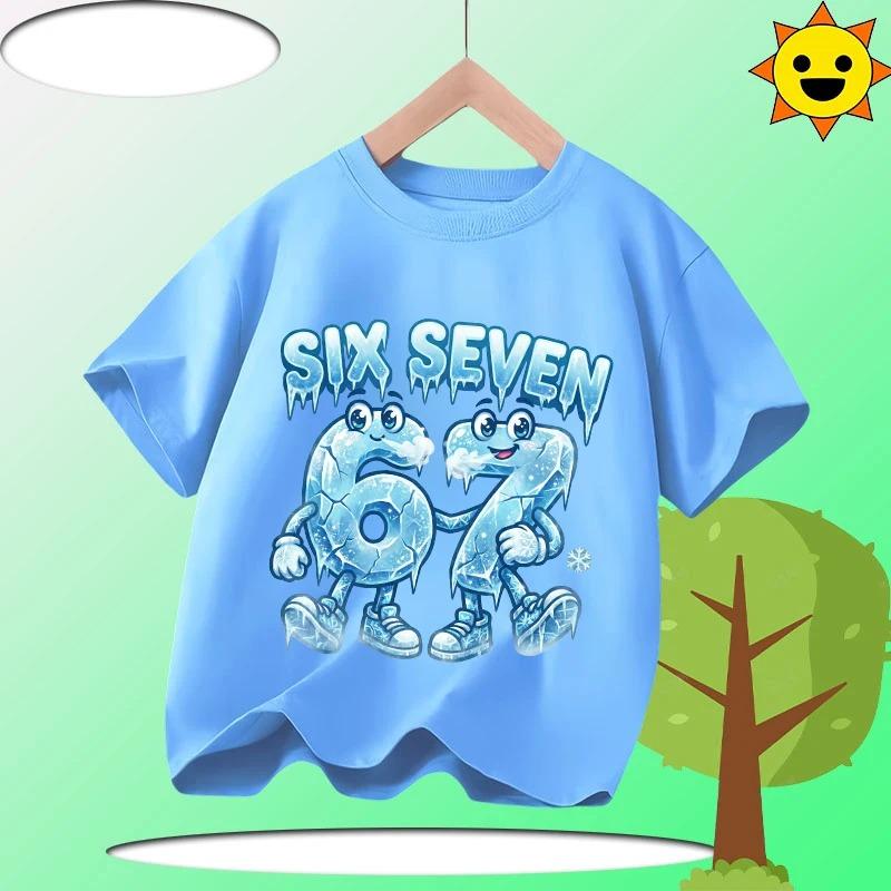 SpongeBobs Children Birthday Clothes Boy Girl Number Cotton T Shirt Short Sleeve Kids Clothes Cartoon Summer Toddler Tee Tops