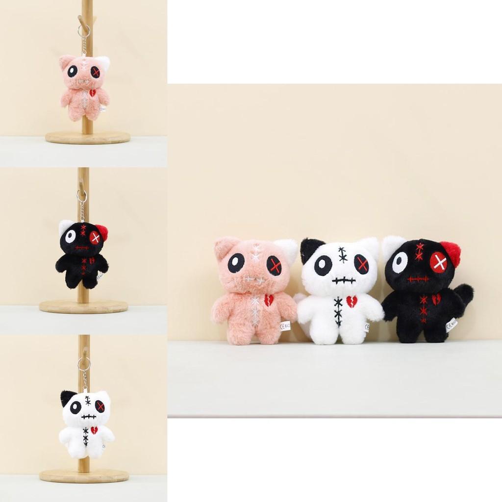 Adorable Plush Cat Keychain Alien Big Eye Cat Doll Soft Toy Bag Charm For Kids