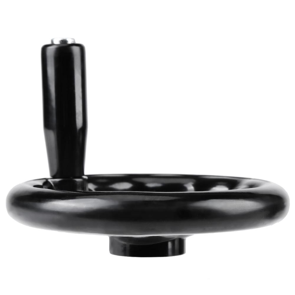 1 roată de mână rotundă neagră cu 3 spițe 12*125 mm pentru mașină de frezat strung