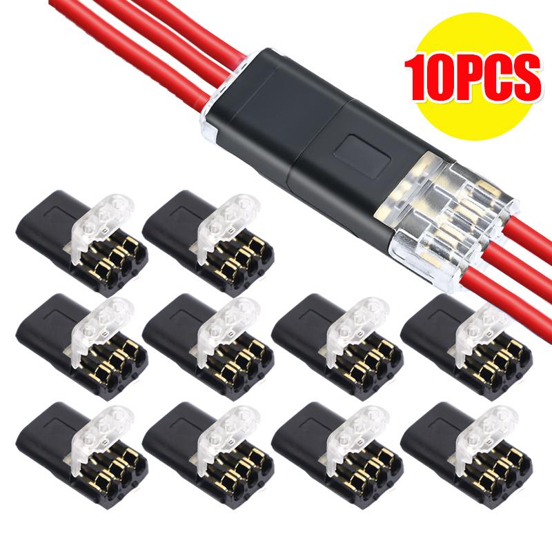 3-Pin Wire Connectors Terminals Universal Quick-Connect Plug-In Crimp Wire Cable Mini Electrical Inter-plug Type Connector Tools