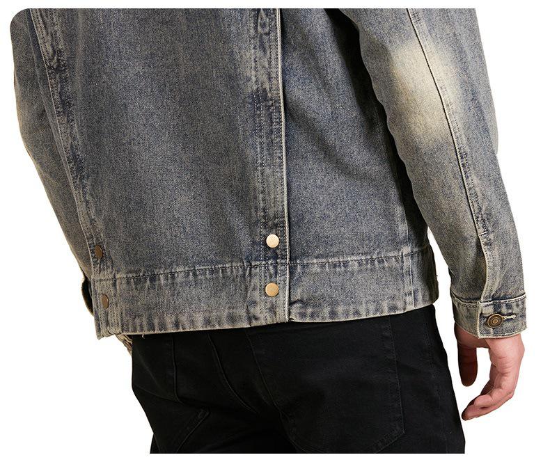 Xintang Men's Heavyweight Gradient Denim Jacket - 2024 Retro Workwear Edition