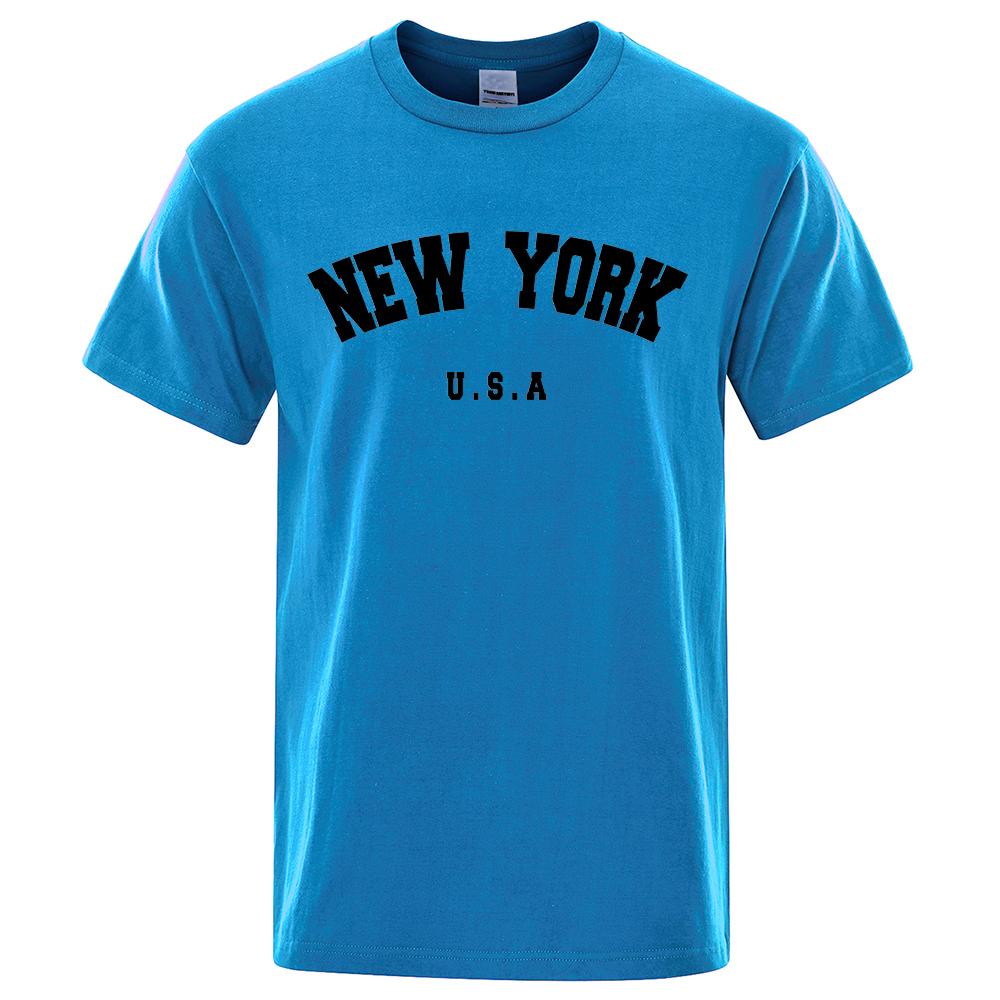 U.S.A New York City T Shirts Summer Cotton Tops Men's T-Shirt Short Sleeve Fashion Casual Men Streetwear O-neck Letter Tee Shirt