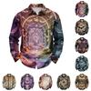 Men's Halloween Loose Fit Long Sleeve Shirt Vintage Casual Breathable Button Down Shirt for Autumn Spring Outdoor Daily Wear