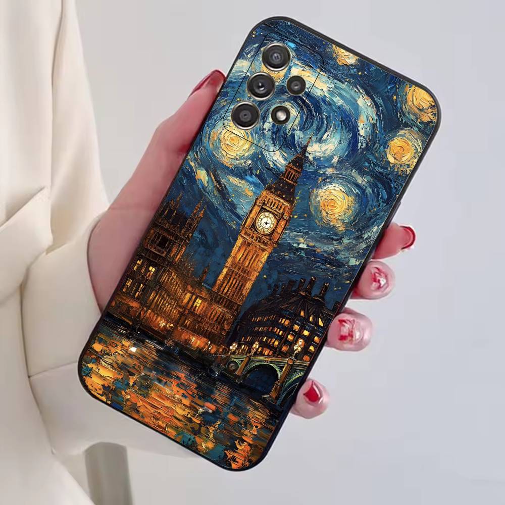 Coque de téléphone esthétique Van Gogh A-Art pour Samsung S25,S24,S21,S22,S23,S30,Ultra,S20,Plus,Fe,Lite,Note,10,Housse Noire