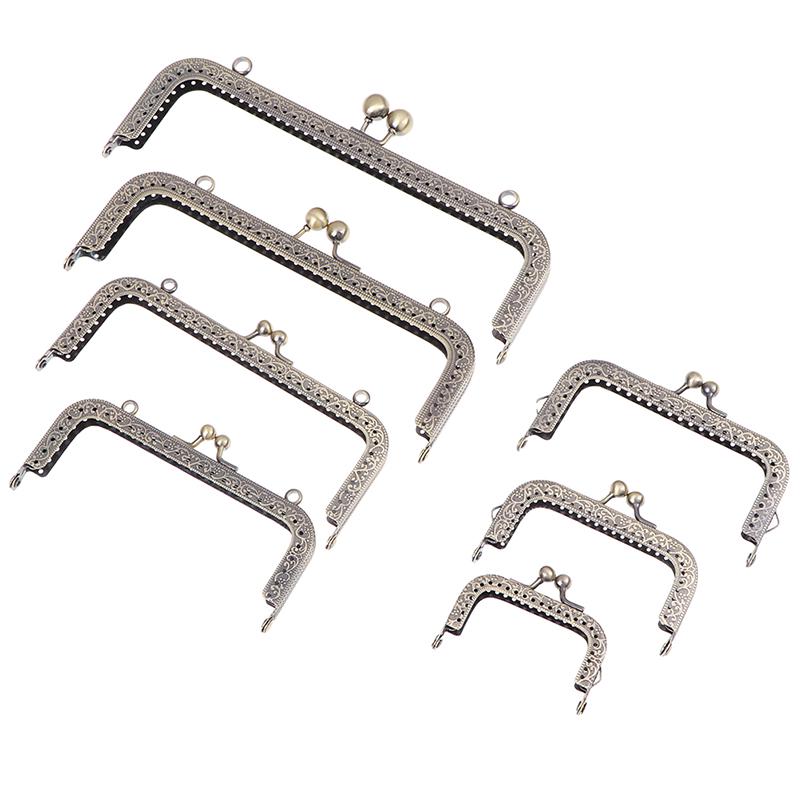 ceng-AIO Square Silver Purse Bag Metal Frame Kiss Clasp Lock Clip Bags Making DIY Craft ceng-AIO Square Silver Purse Bag Metal Frame Kiss Clasp Lock Clip Bags Making DIY Craft