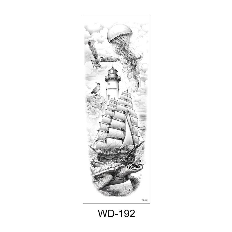Long Flower Full Arm Waterproof Temporary Tattoo Stickers