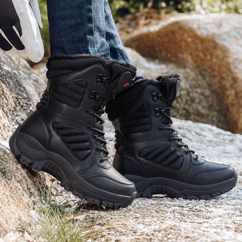 Unisex Winter Boots Retro Combat Boots Anti Slip Wear-resistant Outdoor Boots High-top Non-slip Waterproof Wear-resistant Snow Boots Winter Boots