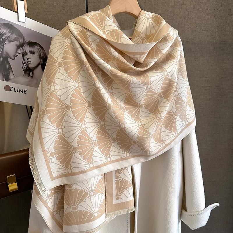 Nový Zimný Hrejivý Kašmírový Šál Dámsky Šál Pashmina Hrubý Šál Deka Bufanda Cestovný Šál Dámsky Vzorovaný Šál