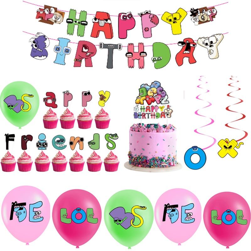 Magisches Alphabet Lore Themen Ballon Zugfahnen Set Geburtstagsfeier Dekor Dekorationen Zubehör