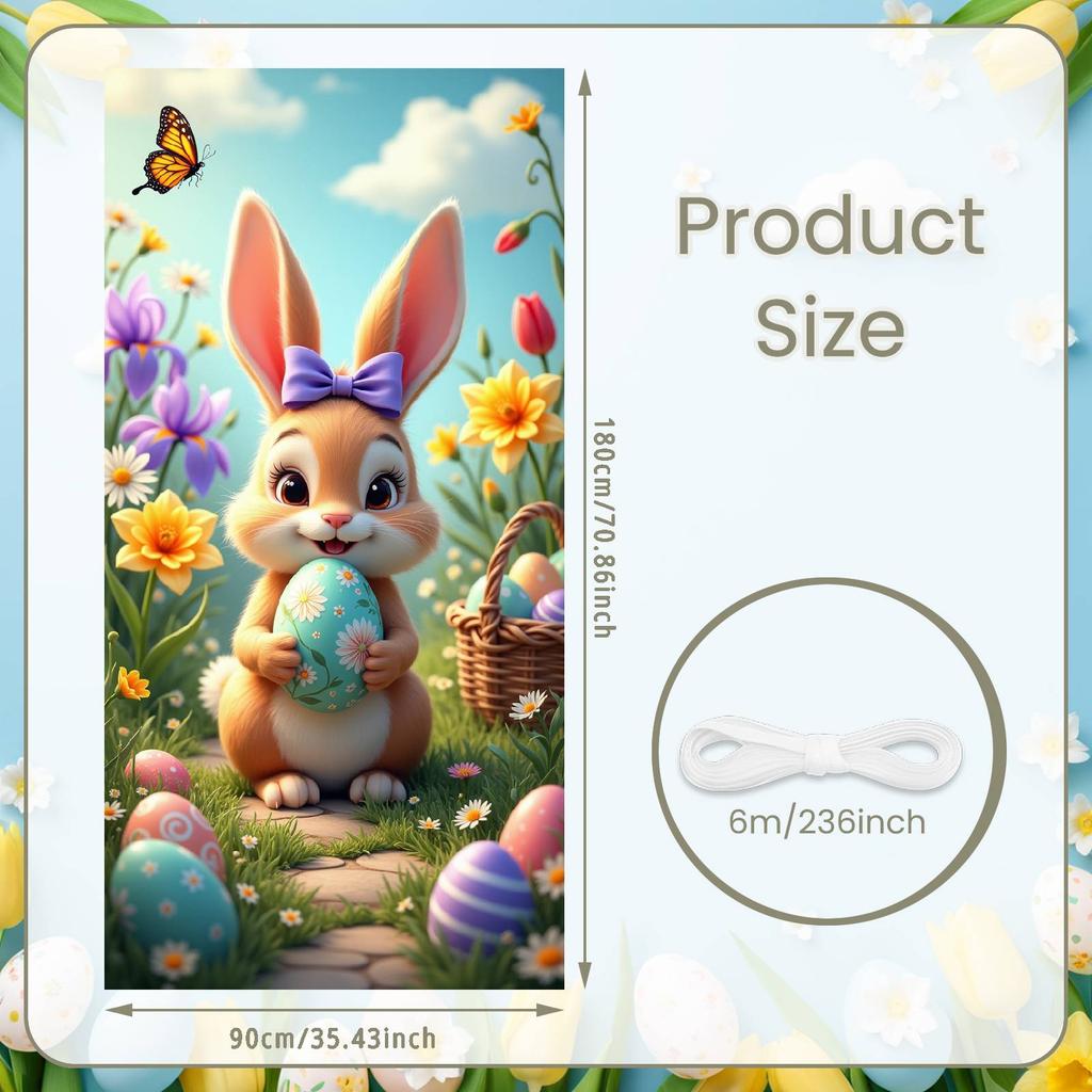 Bunny Celebration Display Pink Polka Dots Rabbit Background Easter Display Cartoon Easter Decor Banner For Holiday Gift Holiday