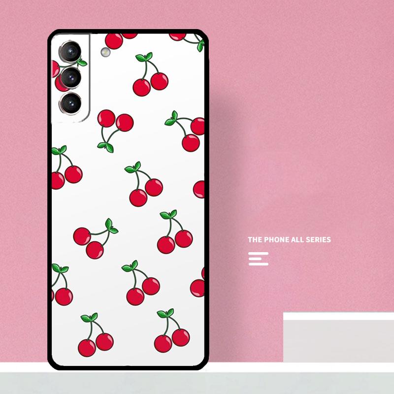 Cherry Pattern Phone Case For Samsung Galaxy S24 S26 Ultra S20 S21 S22 S23 S25 Plus S10 S25 FE Cover Coque