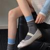 Miu Wind Stacking Socks Children Spring And Summer Hollow Thin Mid-Tube Cotton Socks Contrasting Color Tide Stockings Student Socks