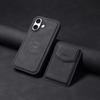 DENIOR D19 For iPhone 16 Magnetic Case Leather+PC+TPU Cover with Detachable Card Bag