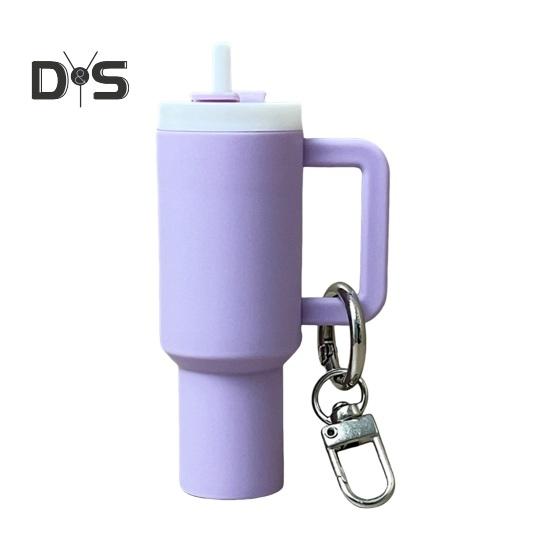 

Мини-стаканчик, компактный дизайн, съемный мини-стаканчик для воды, брелок, держатель для помады, брелок, сумка, ключи, кошелек, аксессуар светло-фиолетовый