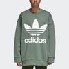 Adidas Originals Trefoil Oversized Casual Crew Neck Sweatshirt Men Tops Green DH5770