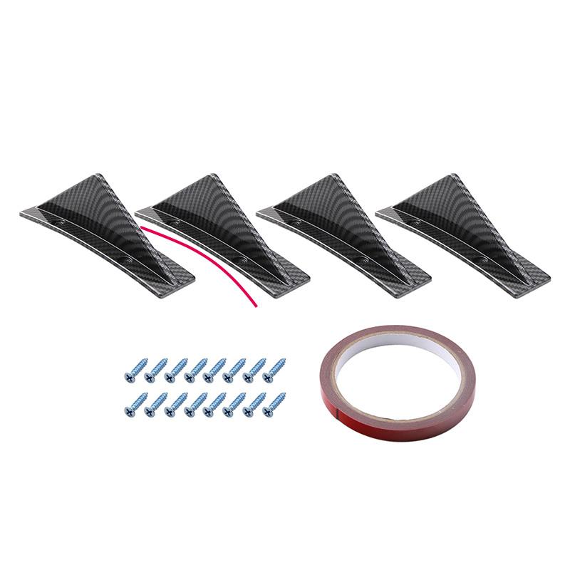 4pcs Universal ABS Car Modified Rear Bumper Diffuser Spoiler Rear Bumper Lip Diffuser Anti-collision Car Accessories