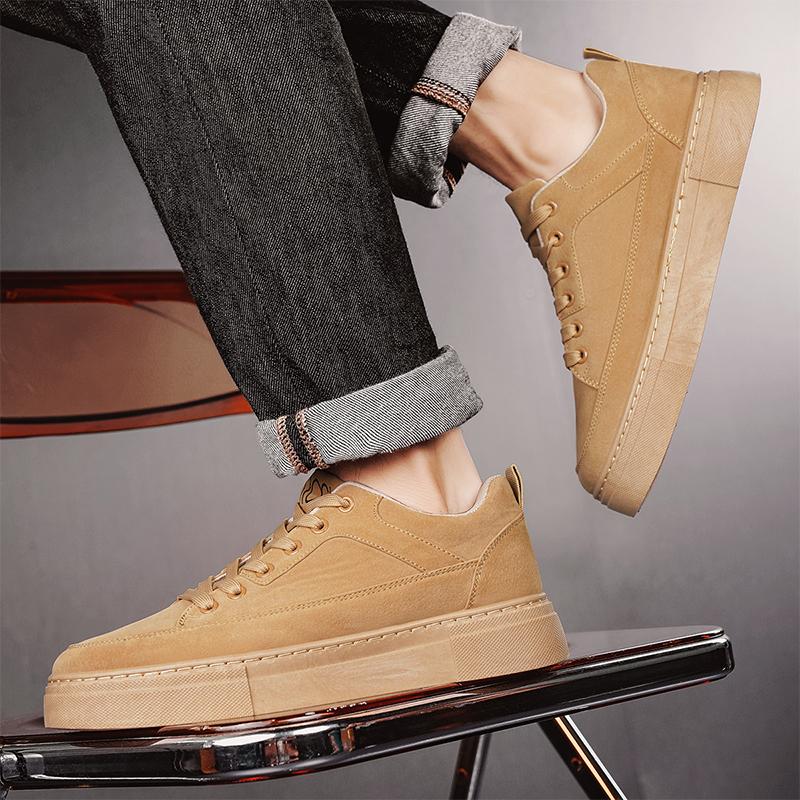 Fashion Men's Fashion Casual Sneakers Soft PU Leather Lace-up Walking Flats Lace Up Sneakers for Men Outdoor Sneakers Men Shoes