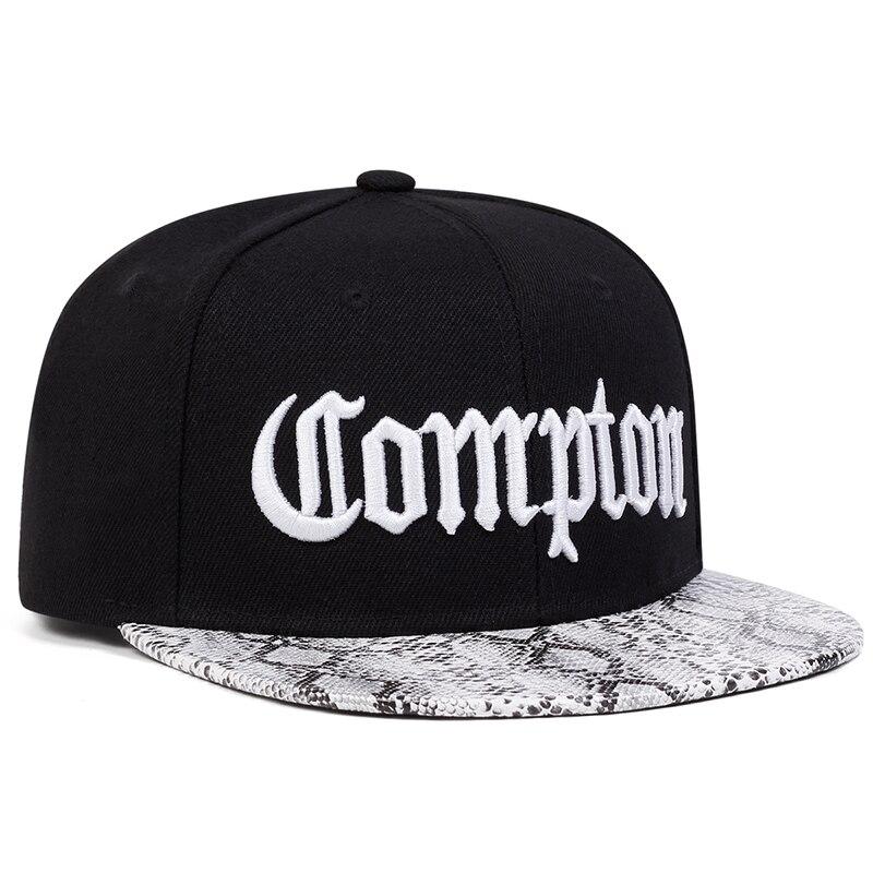 Unisex Compton Letter Embroidery Hip-Hop Hats Outdoor Adjustable Casual Baseball Caps Sunscreen Hat