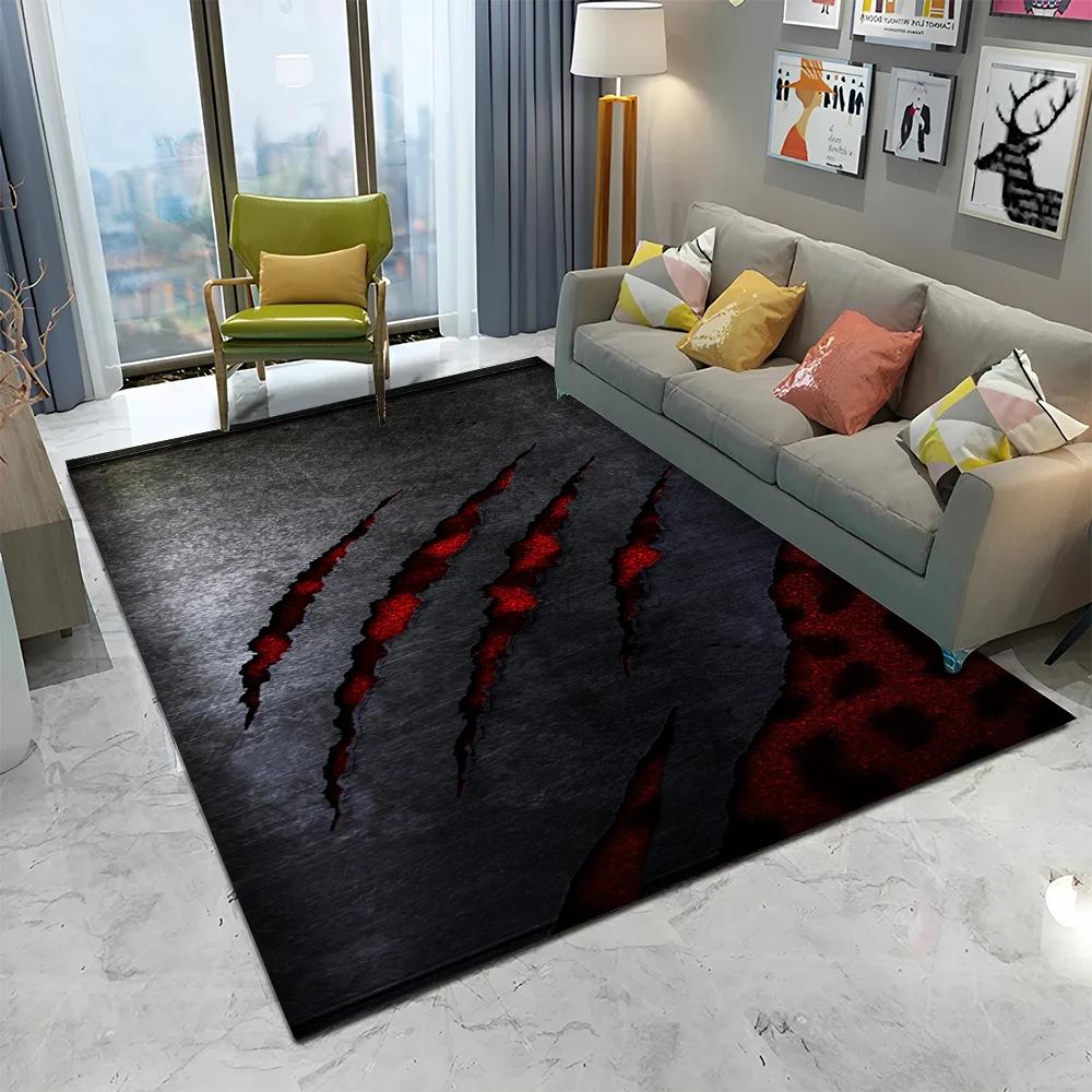 3D Beast Paw Print Claw Cartoon Carpet Rug for Home Living Room Bedroom Sofa Doormat Decor,kids Play Area Rug Non-slip Floor Mat