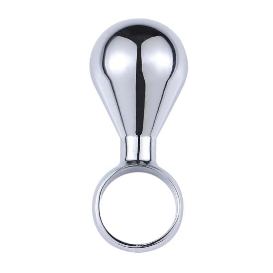 Mini Anal Stopper Stainless Steel Butt Stopper with Pull Ring for Beginners Small Metal Anal Training Sex Toy for Adult Men Women