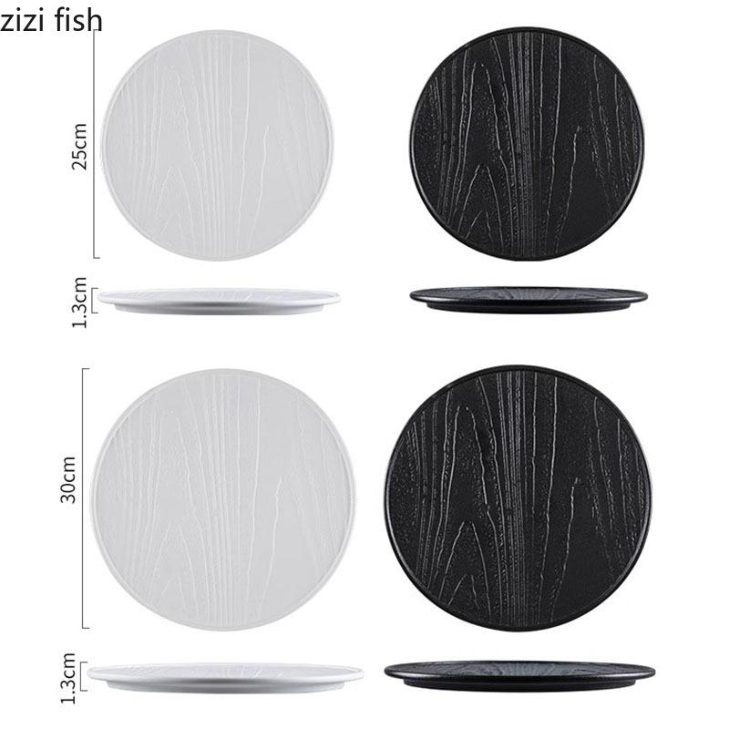 Creative Irregular Texture Ceramic Flat Plate Restaurant Pasta Dessert Plate Sashimi Plate Molecular Cuisine Specialty Tableware