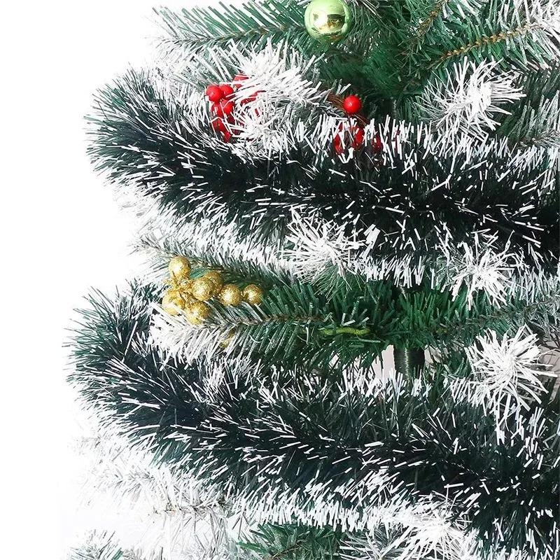 10M Christmas Decor Ribbons Garland Xmas Tree Hanging Pendent Ornaments Green Cane Tinsel Wreath for New Year Party Home Decor