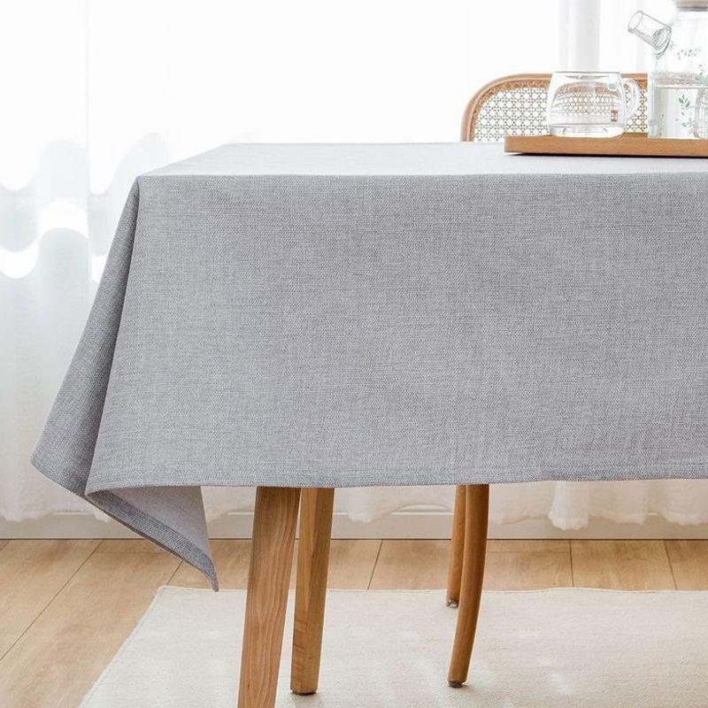 Mantel de Algodón y Lino Grueso de Alta Calidad - Elegante Diseño Liso para Mesas de Comedor y de Té, Nueva Colección