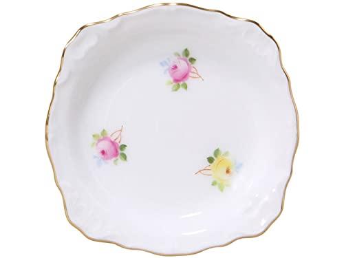 Okura Pottery [Hand-painted] Technique Series "Small Flowers" 10cm Relief Small Plate, Diameter: Approx. 10.5cm, Made in Japan, 119H/5021