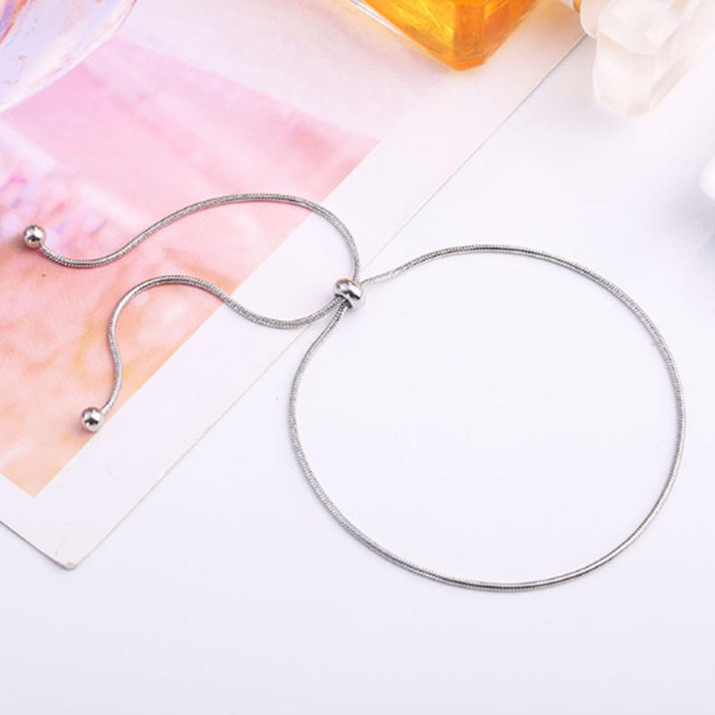 Минималистичный браслет-цепочка  Змеиная кость  из нержавеющей стали для женщин и девочек, золотого цвета, регулируемый браслет серебряный