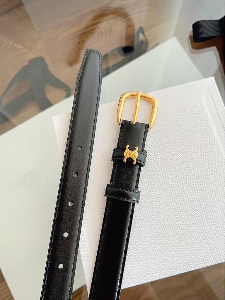 New Women's 2.5 Triomphe Pin Buckle Calfskin Belt - Versatile Fashion Accessory with Gift Packaging