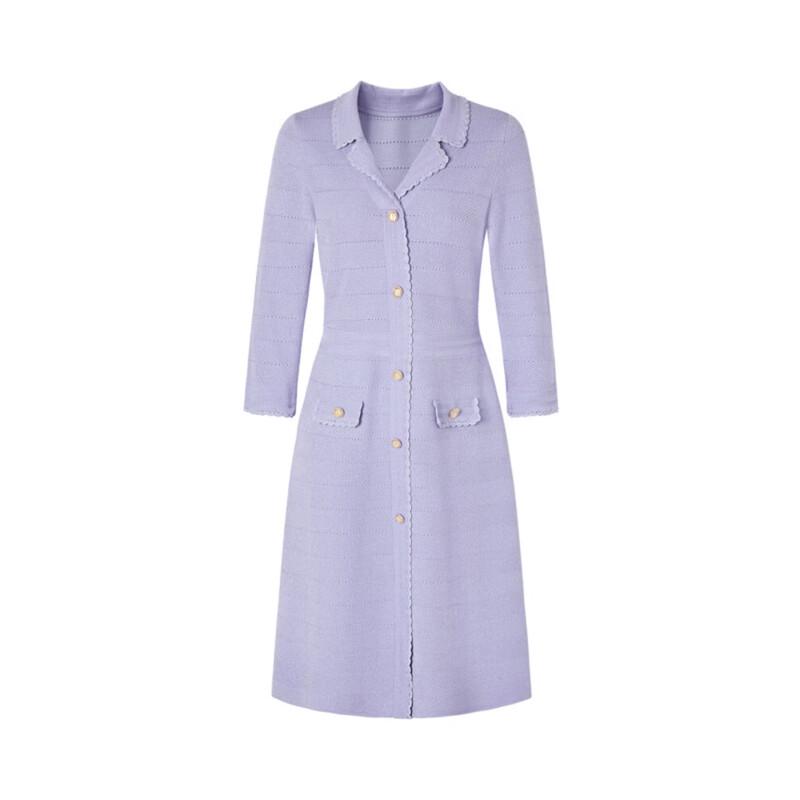 Jiusi Annakol V-ringad Hålstickad Klänning