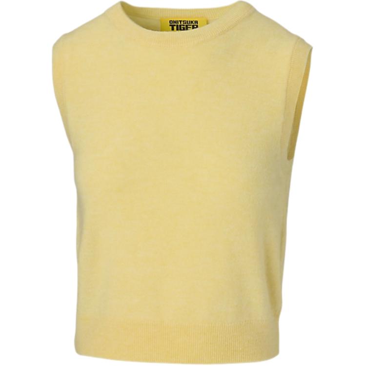 Onitsuka Tiger Solid Color Sleeveless Round Neck Knitted Vest Women tops 2182B455-750