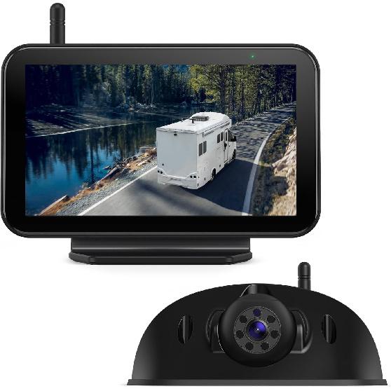 eRapta RV Backup Camera Wireless System for Furrion with 5-Inch Monitor 1080P, 1 Rear Camera, Wide-View, Video Recording, IR Night Vision, IP69