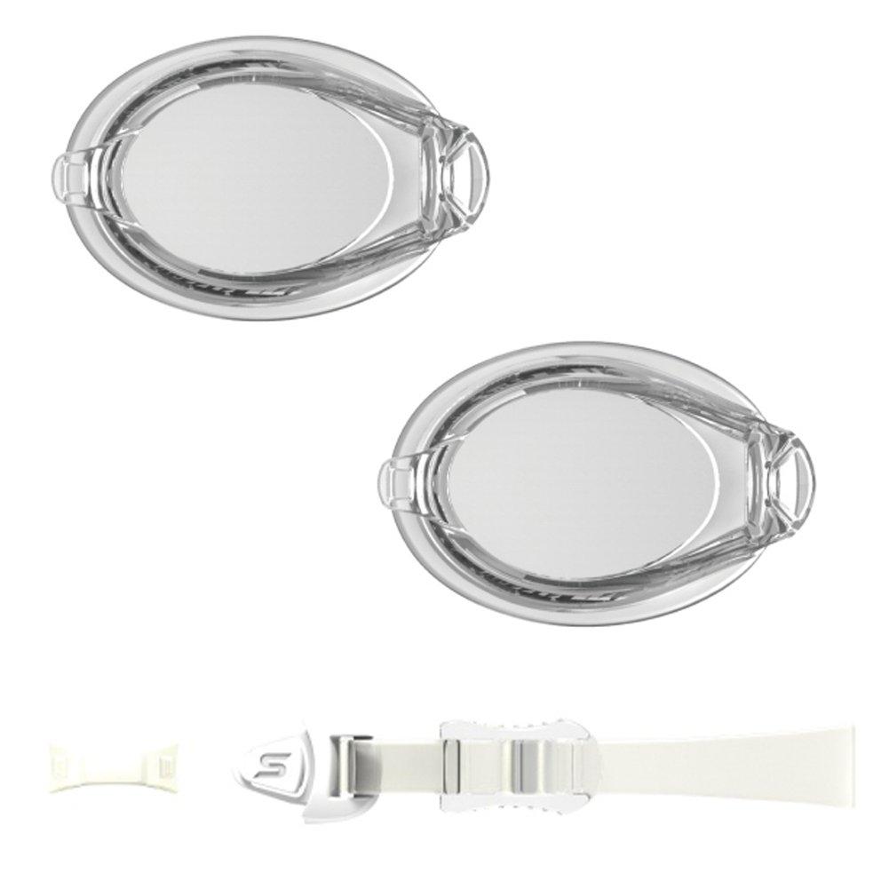 SWANS Spezialteil-Set für Korrektionsgläser, Montage-Typ, Schwimmbrille, Fitness-Typ, Klar x Klar (2 Stücke) + FCL45PAF-CLA-PS45-CLA (1.5)