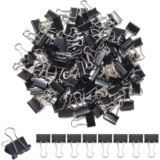 240Pcs Mini Binder Clips, 5/8 Inch(15mm), Paper Clamps Small Size for Office Supplies, Black