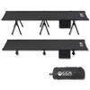 GN Cot Camping Folding Bed 2WAY Folding Bench Bed Bench Folding with Storage Pocket Height Adjustable