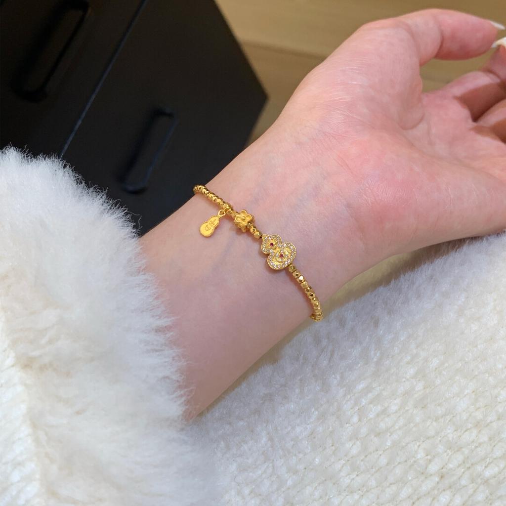 Shining Disco Gourd Braided Chinese Style New Chinese Bracelet for Women, Light Luxury Niche High-End Design Hand Jewelry