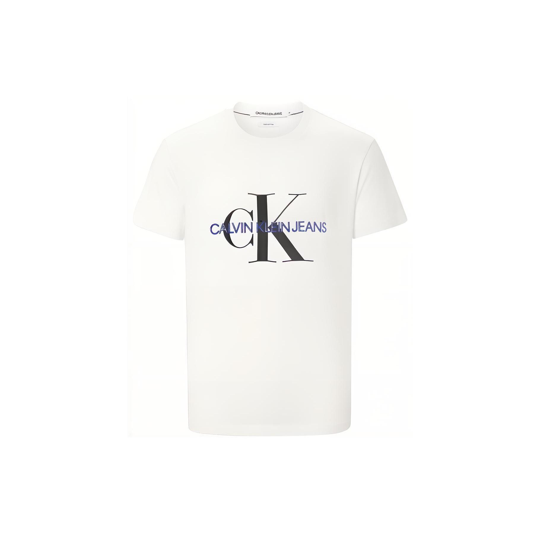 

Calvin Klein Logo 3D Jelly Print Crew Neck Short Sleeve T-Shirt Men Tops White J317896 XXL