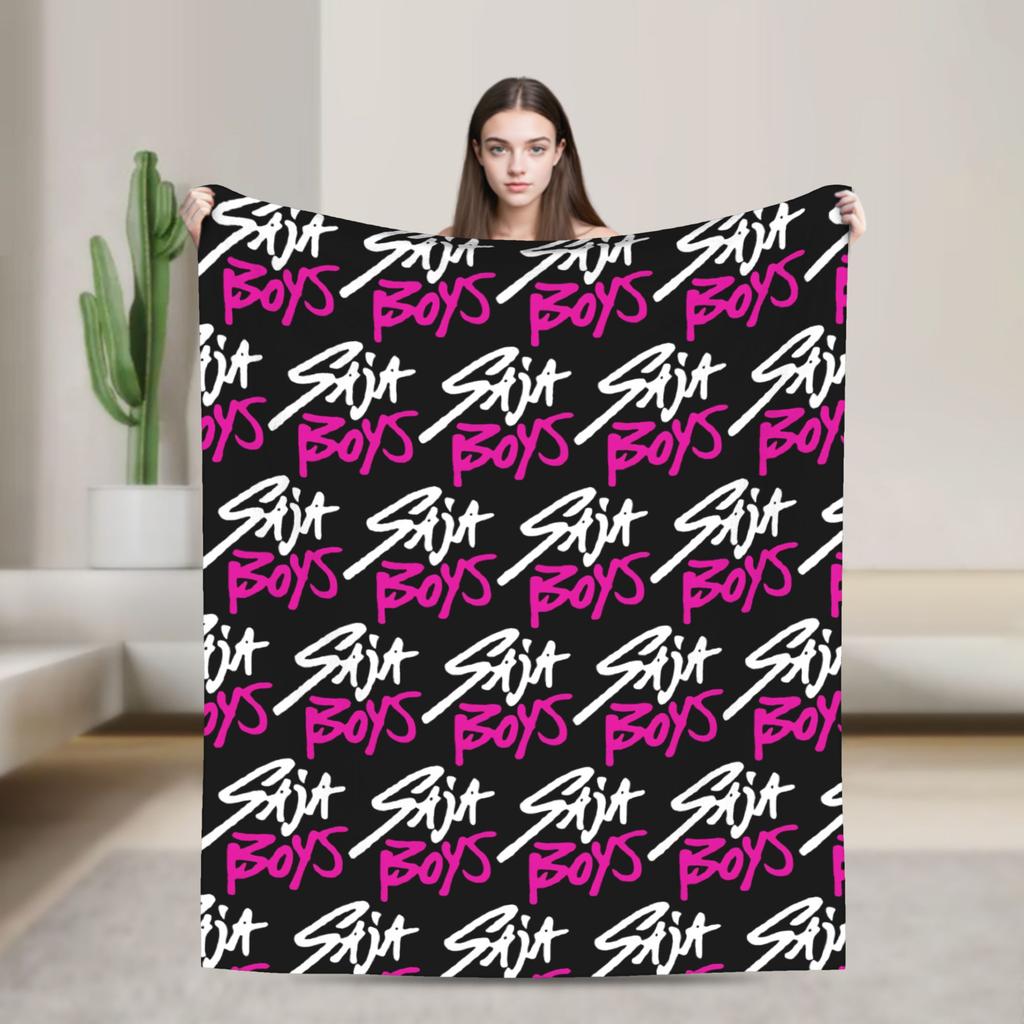 Baby Saja KPop Demon Hunters Saja Boys Blanket Warm Funny Plush Bedding Throws For Child Couch Chair Flannel Bedspread Bed Cover