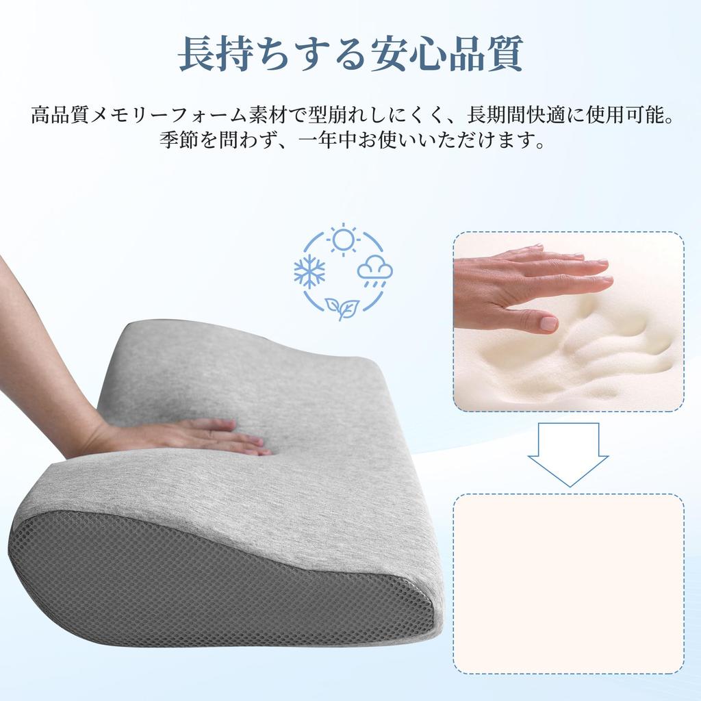 HOSUR Memory Foam Pillow for a Comfortable Sleep, Relieves Neck Pain, Adjustable Height (HighLow), Suitable for Side and Back Sleepers, Shoulder