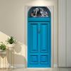 Bright Blue Door Sticker Wallpaper PVC Landscape Home Decor Furniture Vinyl Wrap Waterproof Wall Sticker Bedroom Door Decorative Film