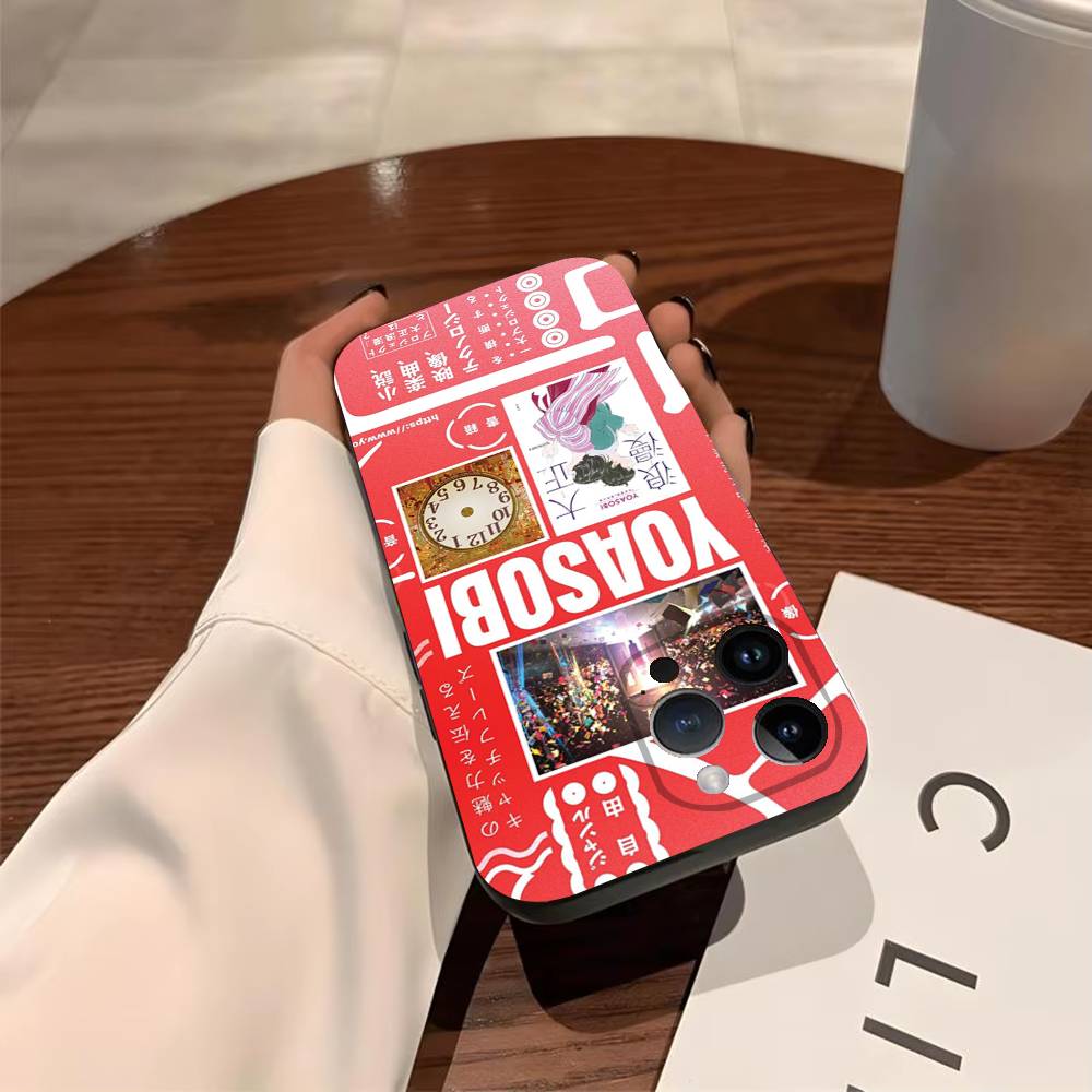 

Y-YOASOBI Phone Case For iPhone 17,16,15,14,13,12,11,Pro,X,XS,Max,Plus,Soft Black Cover iPhone15
