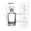 750ml Großer Whiskey-Karaffe mit luftdichtem Klarsichtglasdeckel, Hergestellt aus bleifreiem Glas - Für Whiskey, Brandy, Wein und Wodka (ZU)