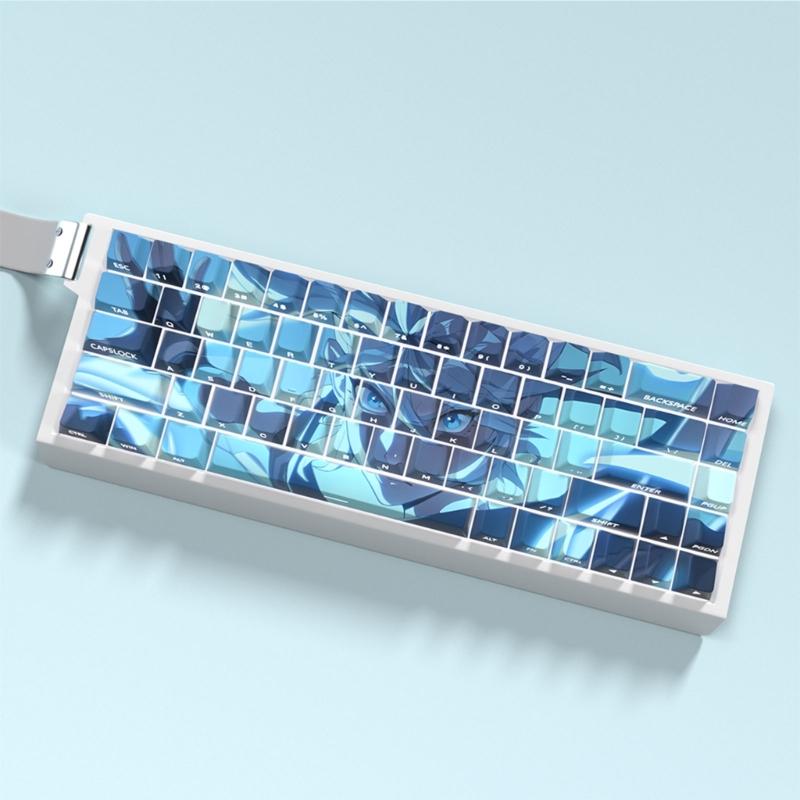 Anime Keycaps Cartoon 74 Keys PBT Keycap Mechanical Keyboards Caps for 61 67 68 Keyboards Gaming Accessories