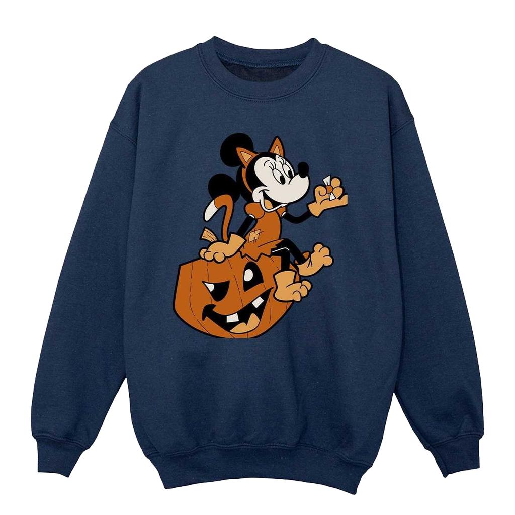 Disney Girls Minnie Mouse Cat Halloween Sweatshirt