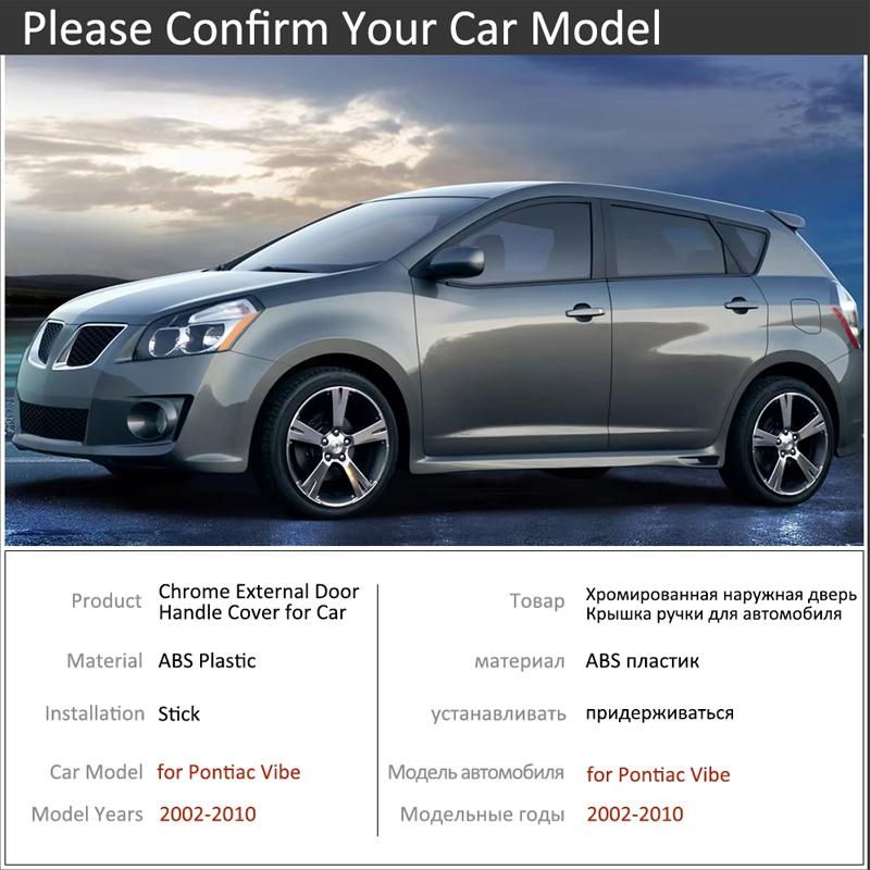 Chrome Car Door Handle Cover For Pontiac Vibe 2002-2010 2003 2004 2006 2008 2009 Luxury Trim Set Exterior Covers Car Accessories