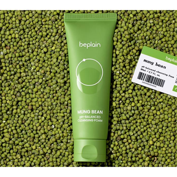 BEPLAIN Mousse Nettoyante au pH équilibré aux Haricots Mungo Verts – Nettoyant quotidien doux pour peau sensible, Coréen