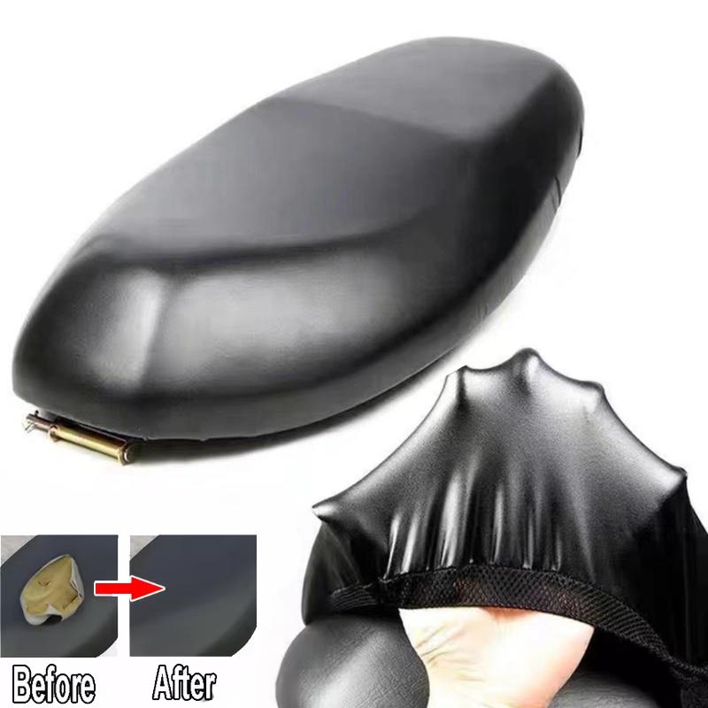 Waterproof PU Leather Motorcycle Seat Cover Breathable Cushion Weather & Sun Protector For Motorbike Electric Scooter
