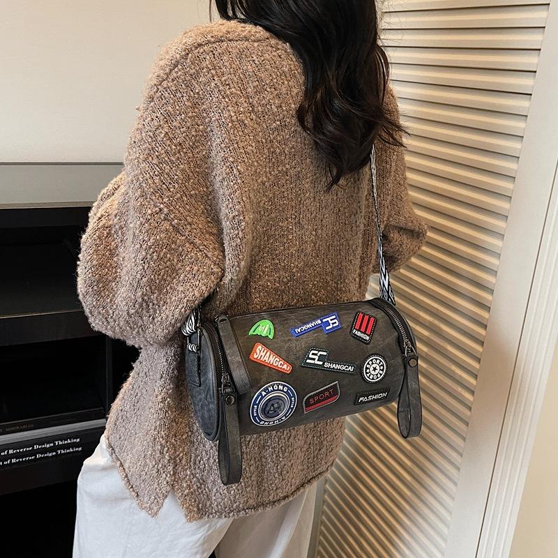 Shoulder Bag Women's Crossbody Bag Shopping Mobile Phone Bag Cylinder Bag