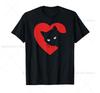 Cute Funny Cat Valentines Heart Graphic T-Shirt Black Cat Lover Tee Pets Owner Tee A T-Shirt Design For Every Lover Of Cats